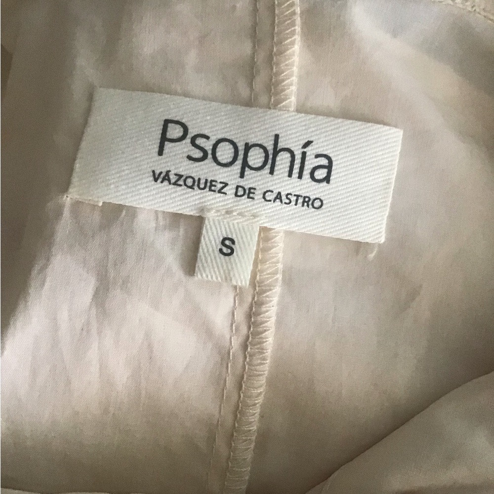 Psophia Vazquez De Castro Blouse Sz Small Cream Unique Quiet Luxury Retail $289 - Picture 7 of 9